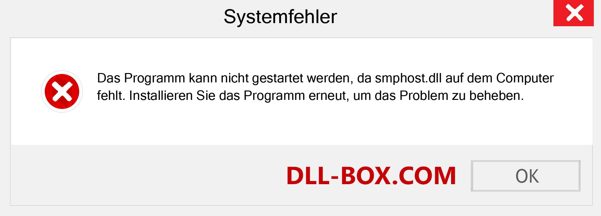 smphost.dll-Datei fehlt?. Download für Windows 7, 8, 10 - Fix smphost dll Missing Error unter Windows, Fotos, Bildern