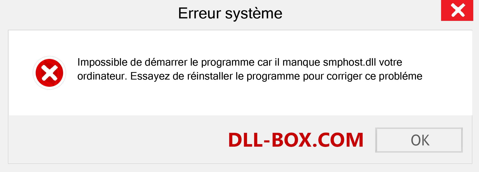 Le fichier smphost.dll est manquant ?. Télécharger pour Windows 7, 8, 10 - Correction de l'erreur manquante smphost dll sur Windows, photos, images